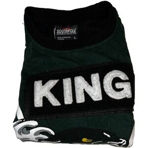 Southpole‎ Men's Green T-Shirt Large KING Black Panther Graphics, sized Medium